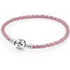 Pandora Lederarmband, geflochten, rosa mit Sterling Silber 590705CMP-S1