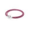 Pandora Armband "pinkfarbenes Leder, zweifach gewickelt" 590734CHP