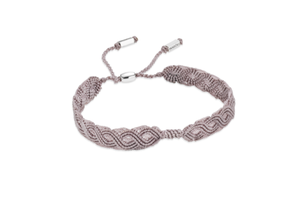 Pandora Makramé Armband , helllila, mit Silber 590711CLP