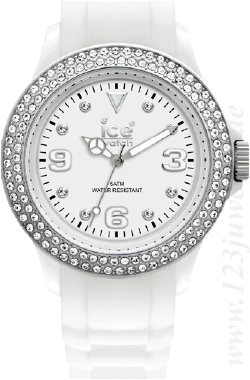 Ice Watch – Stone-Sili, weiss mit Silber, ST.WS.S.S.09