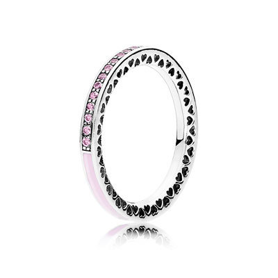 Pandora "Strahlende Herzen rosa" Ring