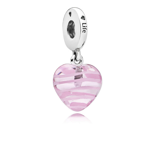 Pandora Charm-Anhänger "Pink Ribbon Heart Glass" 797069