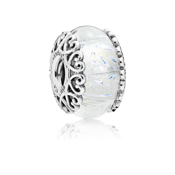 Pandora Charm "Iridescent White Glass"  797617